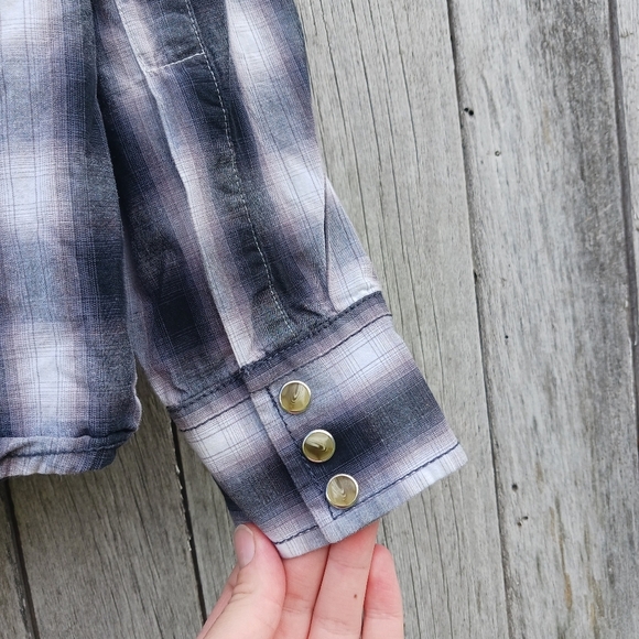 Vtg Wrangler Men’s Plaid Pearl Snap Western Cowboy Shirt Size Large USA - Picture 5 of 5